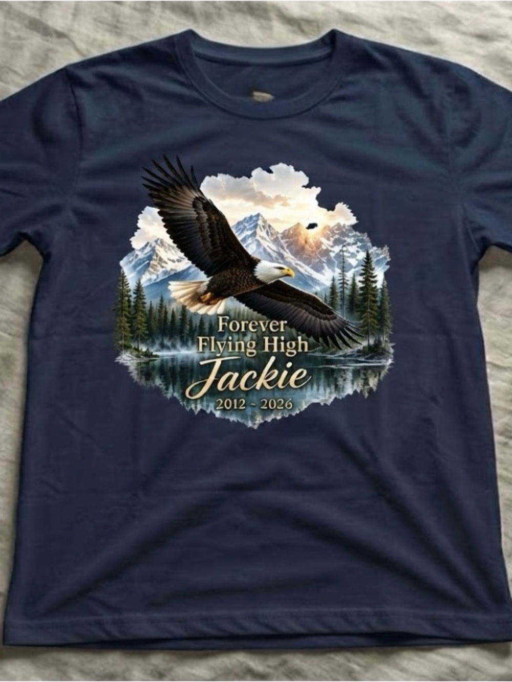 Jackie Forever Flying High  T-Shirt |  Bald Eagle Memorial |Wildlife Tribute Tee